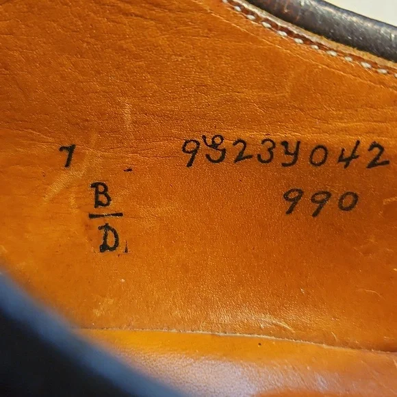 ALDEN 990 Plain Toe Blucher (Color 8 Shell Cordovan) Leather Mens Shoes;Sz 7 B/D - Picture 5 of 6